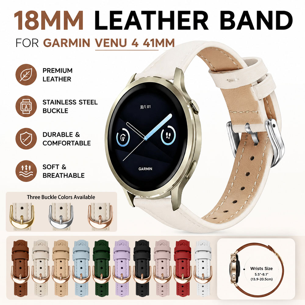 Leather Strap Quick Release - 18 mm Schnellverschluss-Lederarmband für Garmin Venu
