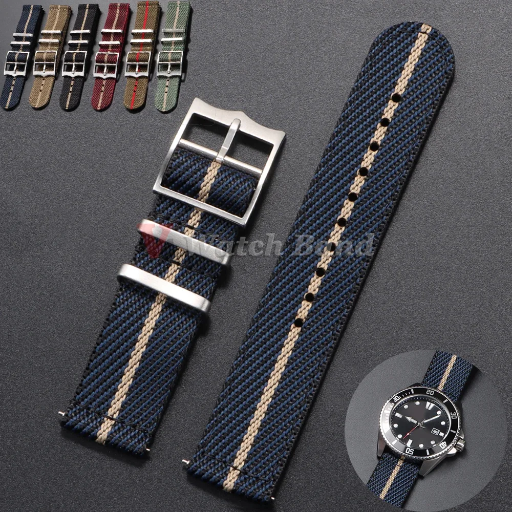 Suede Strap Watch - 20 22 mm Nylonarmband für Tudor