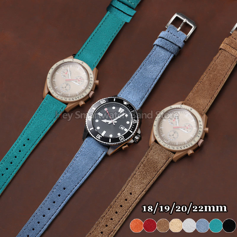 Suede Strap Watch - Vintage Wildleder-Lederarmband 18/19/20/22mm Schnellverschluss Leder-Uhrenarmband für
