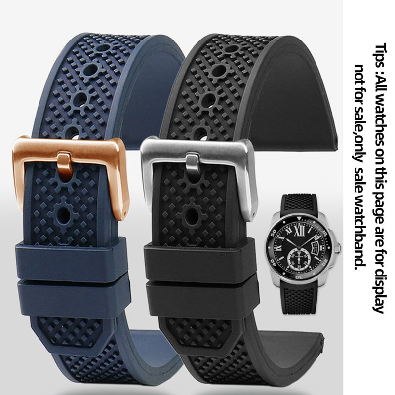 Cartier Watch Tank - Fluorkautschuk-Uhrenarmband, 23 mm, 24 mm, kompatibel