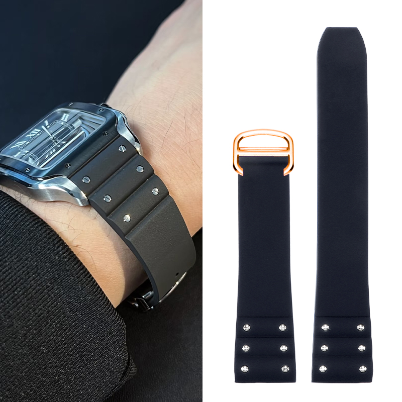 Cartier Watch Santos - Hochwertiges Gummiarmband für Cartier Santos Silikonarmband
