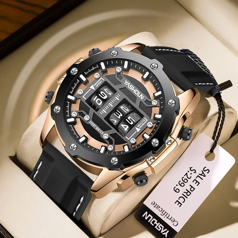Kreative Digitaluhr Quarzuhr H – Leather Watch Band Men Bewertung und Preis